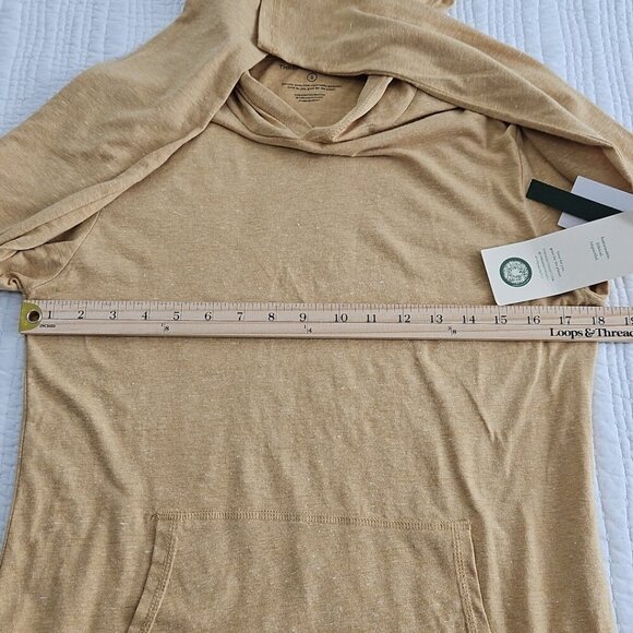 Threads For Thought Hoodie Women's S Golden Wheat Long Sleeve Slubby Cotton NEW - Picture 11 of 16